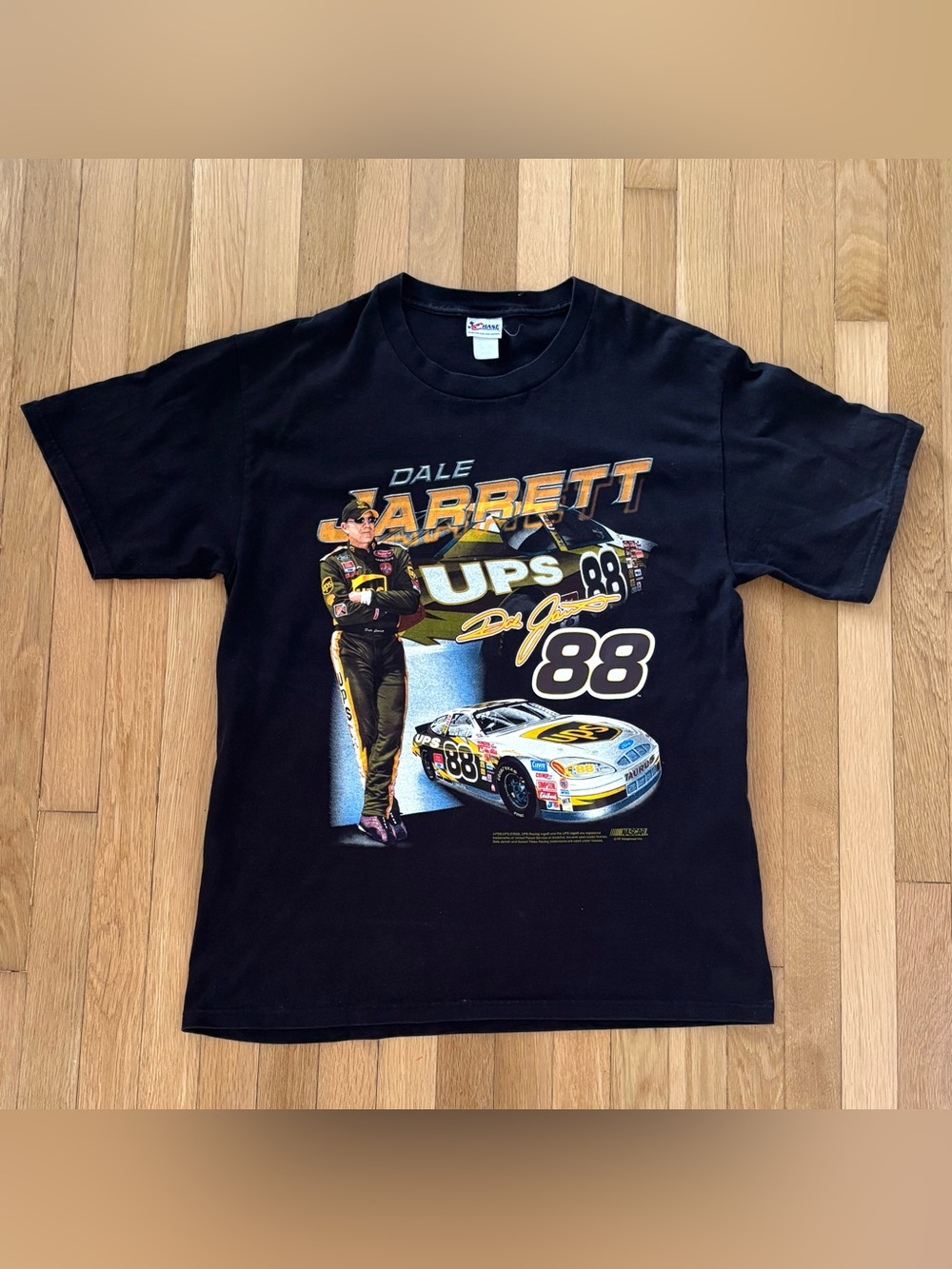 Vintage Dale Jarrett #88 UPS Racing T-Shirt 2003 Chase Authentics Black Large